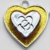  CCB plastic Pendant with enamel, Heart 34x38mm hole=4mm, Sold by PC