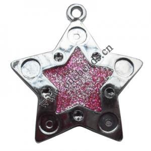  CCB plastic Pendant with enamel, Star 40x43mm hole=3mm, Sold by PC