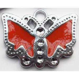  CCB plastic Pendant with enamel, Butterfly 37x29mm hole=4mm, Sold by PC