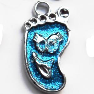  CCB plastic Pendant with enamel, Feet 15x30mm hole=3mm, Sold by PC