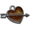  CCB plastic Pendant with enamel, Heart with sword 29x20mm hole=2.5mm, Sold by PC