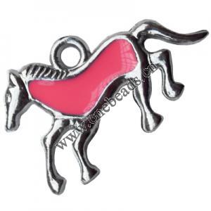  CCB plastic Pendant with enamel, Horse 32x22mm hole=3mm, Sold by PC
