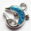  CCB plastic Pendant with enamel, Fish 16x19mm hole=2mm, Sold by PC