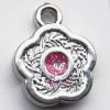  CCB plastic Pendant with enamel, Flower 15x19mm hole=2mm, Sold by PC