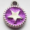  CCB plastic Pendant with enamel, Coin 15x19mm hole=2mm, Sold by PC