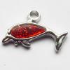  CCB plastic Pendant with enamel, Fish 16x25mm hole=3mm, Sold by PC