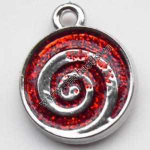  CCB plastic Pendant with enamel, Coin 15x18mm hole=2mm, Sold by PC