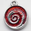  CCB plastic Pendant with enamel, Coin 15x18mm hole=2mm, Sold by PC