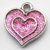  CCB plastic Pendant with enamel, Heart 15x16mm hole=2mm, Sold by PC