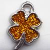  CCB plastic Pendant with enamel, Flower 16x11mm hole=1.5mm, Sold by PC