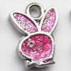  CCB plastic Pendant with enamel, Rabbit Head 16x18mm hole=2mm, Sold by PC