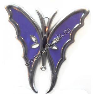  CCB plastic Pendant with enamel, Butterfly 78x90mm, Sold by PC