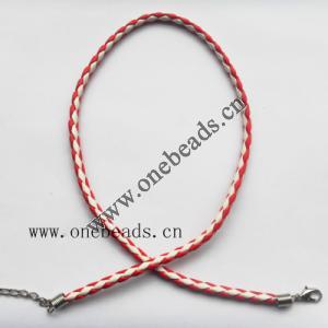 leather Necklace, 4mm wide, Sold per 17-inch Strand