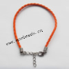 leather Bracelet, 3mm wide, Sold per 8-inch Strand