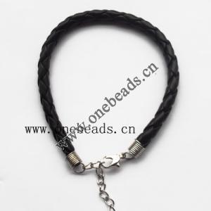 leather Bracelet, 6mm wide, Sold per 8-inch Strand