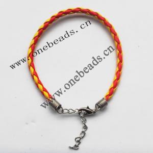 leather Bracelet, 4mm wide, Sold per 8-inch Strand