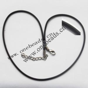Necklace, rubber (synthetic) Matte 2mm round Sold per 17-inch Strand