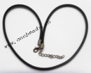 Necklace, rubber (synthetic) 2.5mm round Sold per pkg 17-inch Strand