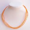 Necklace, waxed cotton & Organza Ribbon Transparent 6+1Root Sold per 17-inch Strand