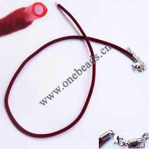 Necklace, velveteen with rubber cord 2mm wide Sold per 17-inch Strand 