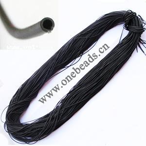Rubber (synthetic) Cord Hollow 3mm round, Sold by kg
