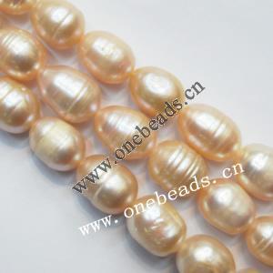 Rice Shape Freshwater Pearl Beads, 10-11mm Sold per 15-inch Strand