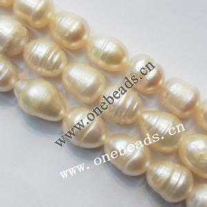 Rice Shape Freshwater Pearl Beads, 10-11mm Sold per 15-inch Strand