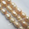Rice Shape Freshwater Pearl Beads, 9-10mm Sold per 15-inch Strand