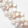 Coin Shape Freshwater Pearl Beads, 8-9mm Sold per 16-inch Strand