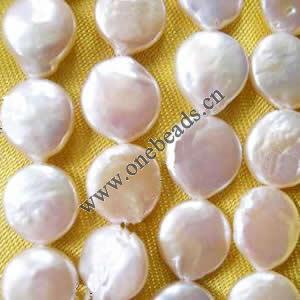 Coin Shape Freshwater Pearl Beads, AA Grade 12-13mm Sold per 16-inch Strand