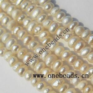 Button Shape Freshwater Pearl Beads, 4mm Sold per 15-inch Strands