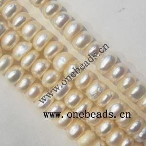 Button Shape Freshwater Pearl Beads, 7mm Sold per 15-inch Strands