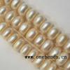 Button Shape Freshwater Pearl Beads, 8mm Sold per 15-inch Strands