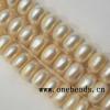 Button Shape Freshwater Pearl Beads, 9mm Sold per 15-inch Strands