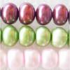 Button Shape Freshwater Pearl Beads, 7-8mm Sold per 15-inch Strands