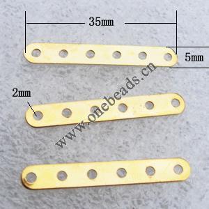 Spacer bars, Iron Jewelry Findings, 6-hole, 35x5mm  hole=2mm, Sold per pkg of 10000