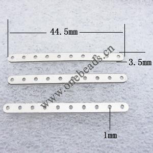 Spacer bars, Iron Jewelry Findings, 10-hole, 3.5x44.5mm  hole=1mm, Sold per pkg of 10000