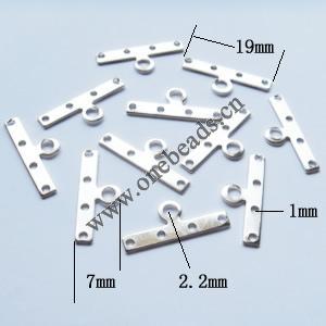 Spacer bars, Iron Jewelry Findings, 5-hole, 7x19mm Hole:1mm 2.2mm, Sold per pkg of 10000