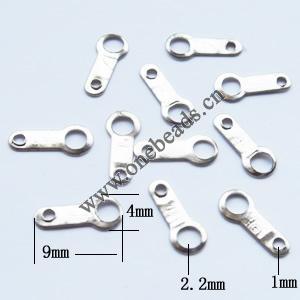 Spacer bars, Iron Jewelry Findings, 7x9mm Hole:1mm 2mm, Sold per pkg of 10000