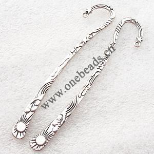Jewelry Finding Bookmark, Zinc Alloy Lead-free 11x124mm, Sold by Bag