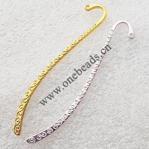 Jewelry Finding Bookmark, Zinc Alloy Lead-free 86x14x2mm, Sold by Bag