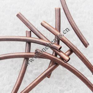 Copper/Brass Curved Tube, Lead Free, 2x12mm, Sold by Bag