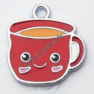 Zinc Alloy Enamel Pendant, Cup 17x18mm, Sold by PC