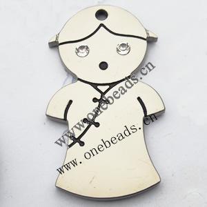 Zinc Alloy Enamel Pendant, Girl 26x46mm, Sold by PC