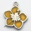 Zinc Alloy Enamel Pendant, Flower 18x21mm, Sold by PC