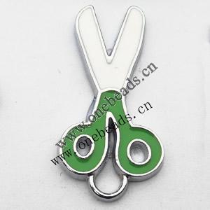 Zinc Alloy Enamel Pendant, Scissors 14x28mm, Sold by PC