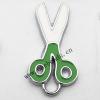 Zinc Alloy Enamel Pendant, Scissors 14x28mm, Sold by PC