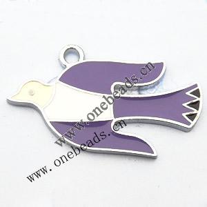 Zinc Alloy Enamel Pendant, Bird 36x20mm, Sold by PC