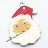 Zinc Alloy Enamel Pendant, Santa Claus head 23x34mm, Sold by PC