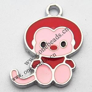 Zinc Alloy Enamel Pendant, Animal 18x23mm, Sold by PC